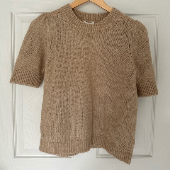 COS Beige Neutral Short Puff Sleeve Sweater Shirt - Picture 1 of 2